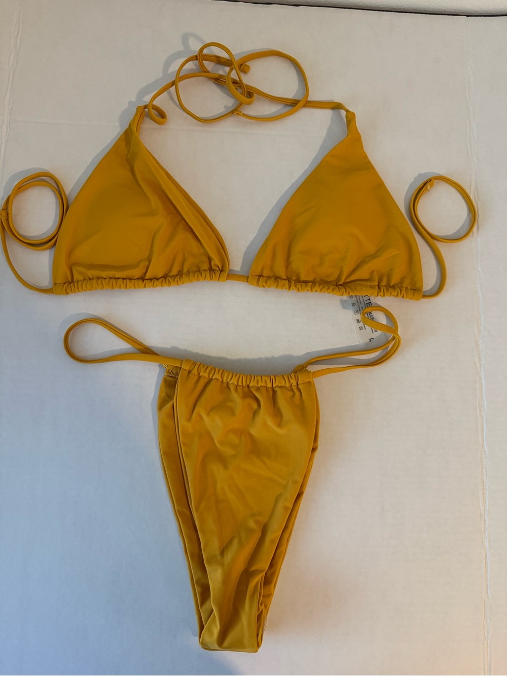 Mustard Yellow Triangle Bikini Set matte collection